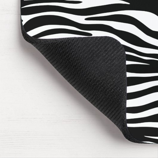 Zebra Print, Zebra Stripes, zwart en wit Muismat (Hoek)
