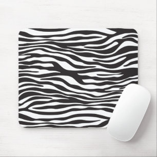 Zebra Print, Zebra Stripes, zwart en wit Muismat