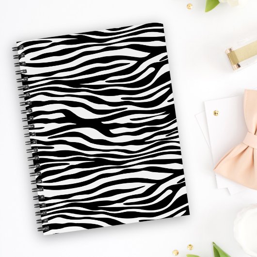 Zebra Print, Zebra Stripes, zwart en wit Notitieboek