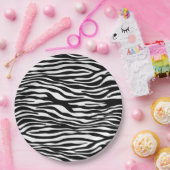 Zebra Print, Zebra Stripes, zwart en wit Papieren Bordje (Feest)