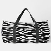 Zebra Print, Zebra Stripes, zwart en wit Plunjezak (Achterkant)