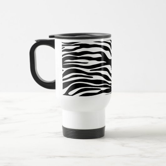 Zebra Print, Zebra Stripes, zwart en wit Reisbeker (Links)