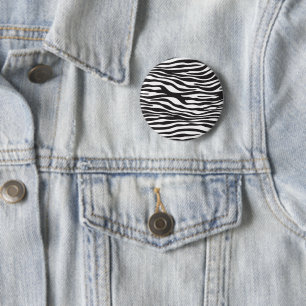 Zebra Print, Zebra Stripes, zwart en wit Ronde Button 5,7 Cm