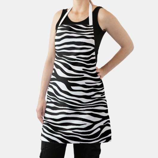 Zebra Print, Zebra Stripes, zwart en wit Schort (Insitu)