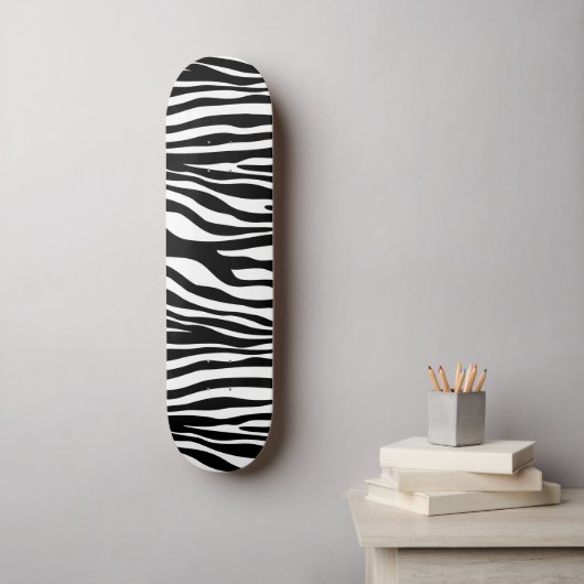 Zebra Print, Zebra Stripes, zwart en wit Skateboard (Muurkunst)