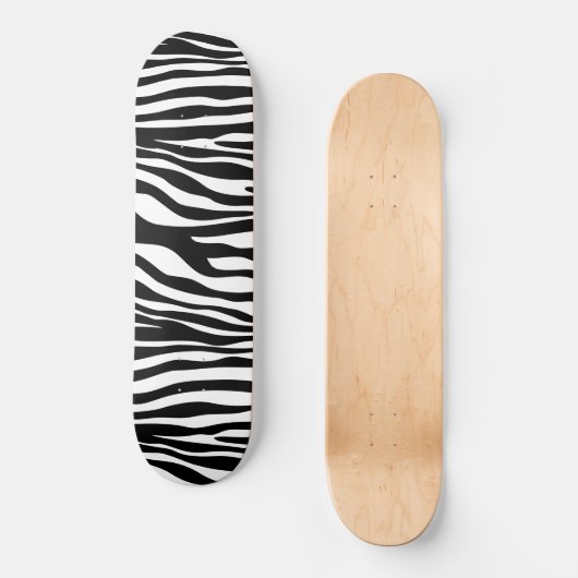 Zebra Print, Zebra Stripes, zwart en wit Skateboard (Voorkant)