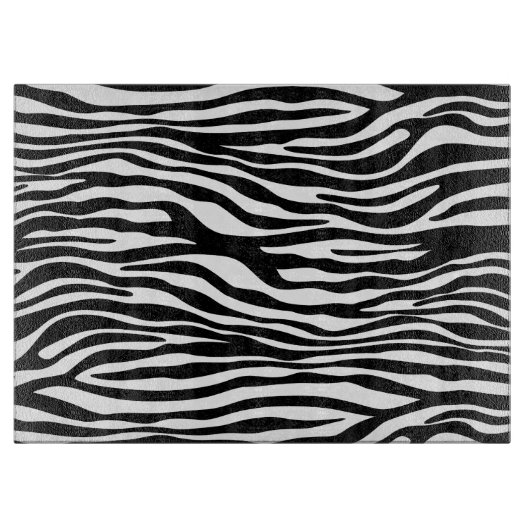 Zebra Print, Zebra Stripes, zwart en wit Snijplank (Voorkant)