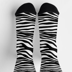 Zebra Print, Zebra Stripes, zwart en wit Sokken