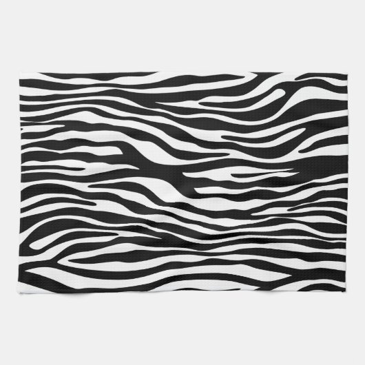 Zebra Print, Zebra Stripes, zwart en wit Theedoek (Horizontaal)