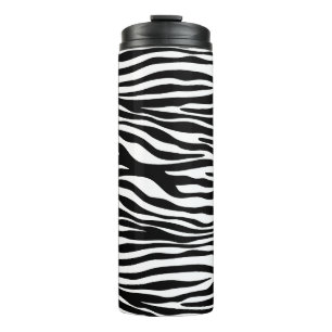 Zebra Print, Zebra Stripes, zwart en wit Thermosbeker