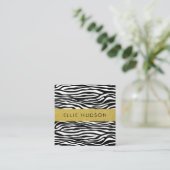 Zebra Print, Zebra Stripes, zwart en wit Vierkante Visitekaartje (Staand voorkant)