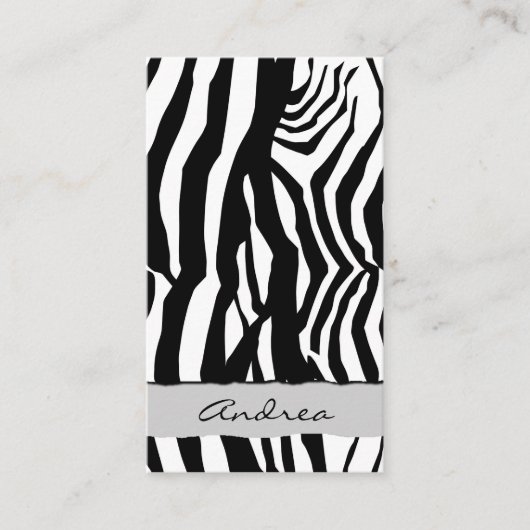Zebra Print, Zebra Stripes, zwart en wit Visitekaartje (Voorkant)