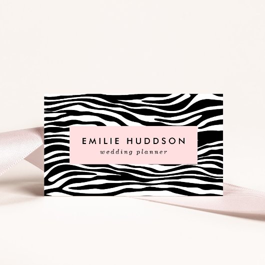 Zebra Print, Zebra Stripes, zwart en wit Visitekaartje
