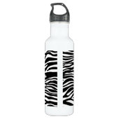 Zebra Print, Zebra Stripes, zwart en wit Waterfles (Achterkant)