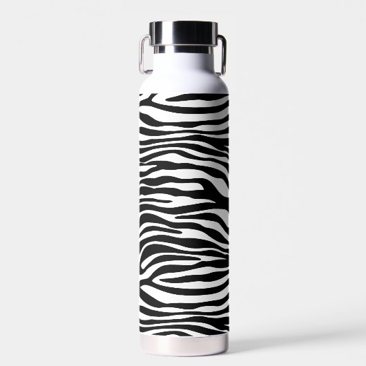 Zebra Print, Zebra Stripes, zwart en wit Waterfles (Voorkant)