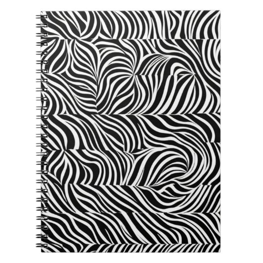 Zebra print zwart-wit Notitieboek (Voorkant)