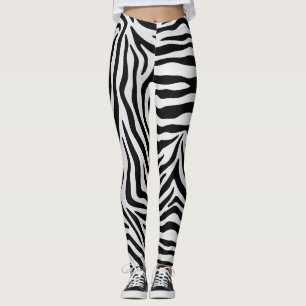 Zebra print zwart-wit yoga broek leggings