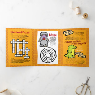 Zebra Puzzle Wenskaart Trifold Drieluik Wenskaart