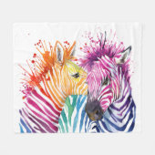 Zebra Rainbow Blanket Fleece Deken (Voorkant (Horizontaal))
