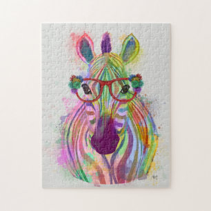 Zebra Rainbow Splash Legpuzzel