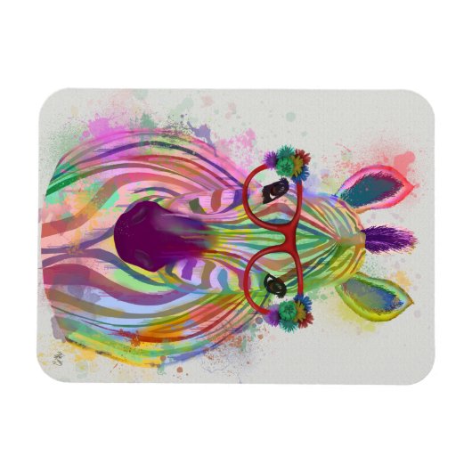Zebra Rainbow Splash Magneet (Horizontaal)