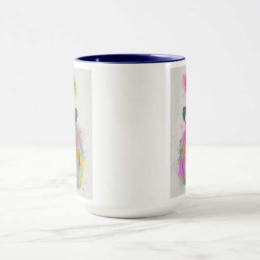 Zebra Rainbow Splash Mok (Midden)