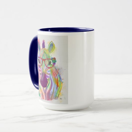 Zebra Rainbow Splash Mok (Voorkant links)