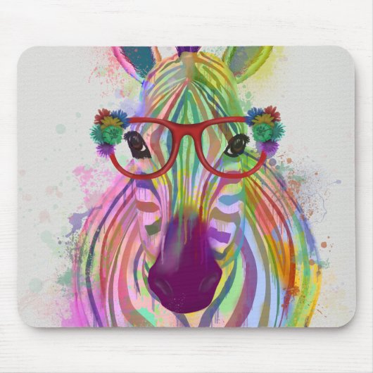 Zebra Rainbow Splash Muismat (Voorkant)