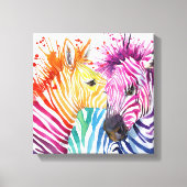 Zebra Regenboog Canvas (Voorkant)