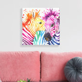 Zebra Regenboog Canvas Afdruk (Insitu (Woonkamer))