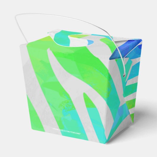 Zebra regenboog en witafdrukken bedankdoosjes (Achterkant)