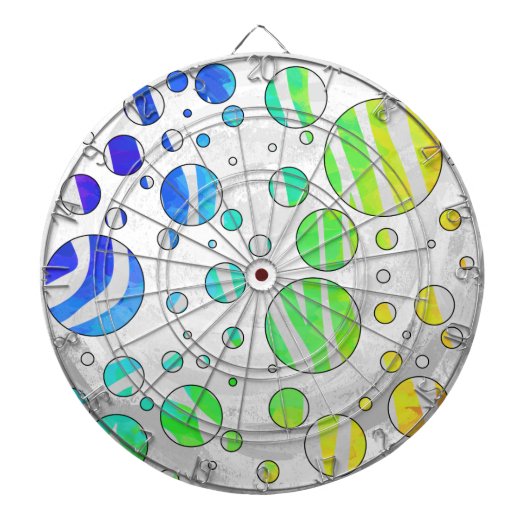 Zebra regenboog en witafdrukken dartbord (Voorkant)