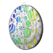 Zebra regenboog en witafdrukken dartbord (Voorkant Rechts)