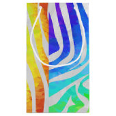 Zebra regenboog en witafdrukken klein cadeauzakje (Achterkant)