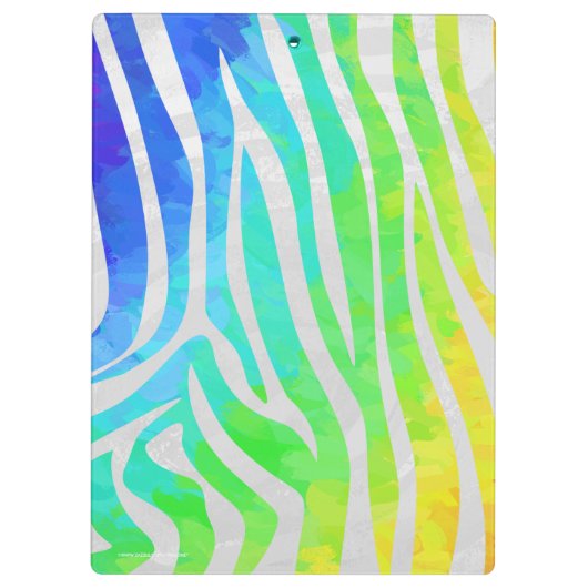Zebra regenboog en witafdrukken klembord (Achterkant)