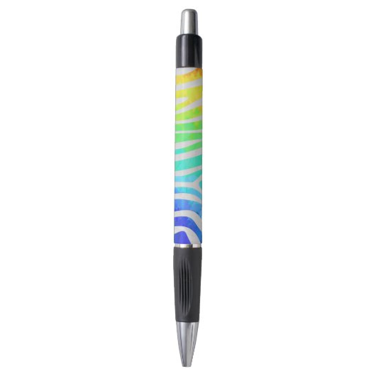 Zebra regenboog en witafdrukken pen (Voorkant Verticaal)
