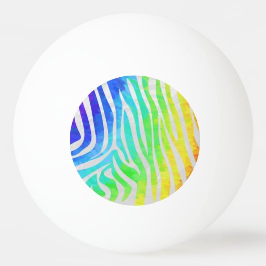 Zebra regenboog en witafdrukken pingpongballen (Voorkant)