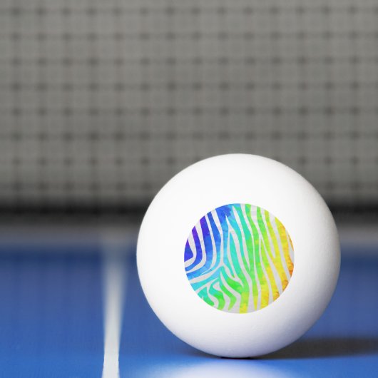 Zebra regenboog en witafdrukken pingpongballen (Net)