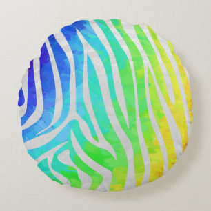 Zebra regenboog en witafdrukken rond kussen