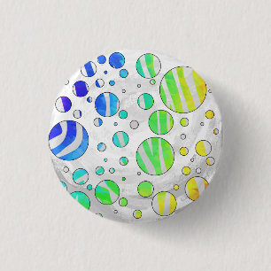 Zebra regenboog en witafdrukken ronde button 3,2 cm