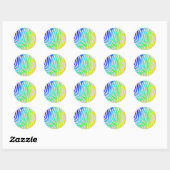 Zebra regenboog en witafdrukken ronde sticker (Vel)