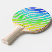 Zebra regenboog en witafdrukken tafeltennisbatje (Voorkant Gekanteld)