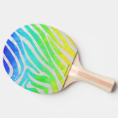 Zebra regenboog en witafdrukken tafeltennisbatje (Zijkant)