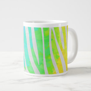 Zebra Regenboog en Witte Print Jumbo Mok