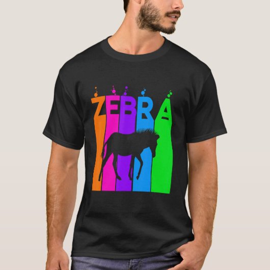 Zebra-regenboogbundel met Silhouette T-shirt (Voorkant)