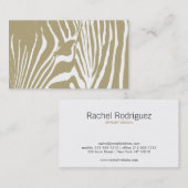 ZEBRA REGENCY in GOUD & WIT Visitekaartje (Voorkant / Achterkant)
