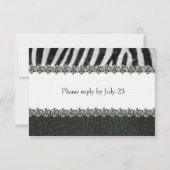 Zebra Rhinestone en cuir noir RSVP (Dos)
