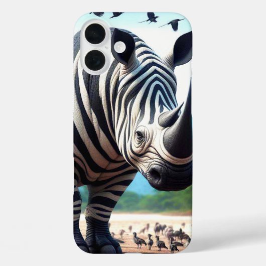 Zebra Rhino telefoonhoesje Case-Mate iPhone Case (Achterkant)