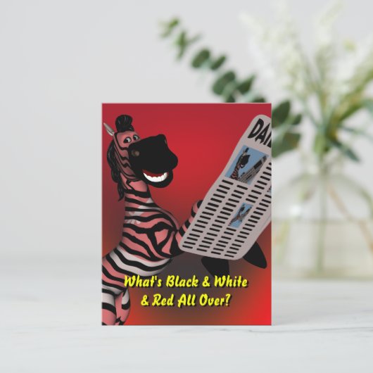 Zebra Riddle Briefkaart (Staand voorkant)