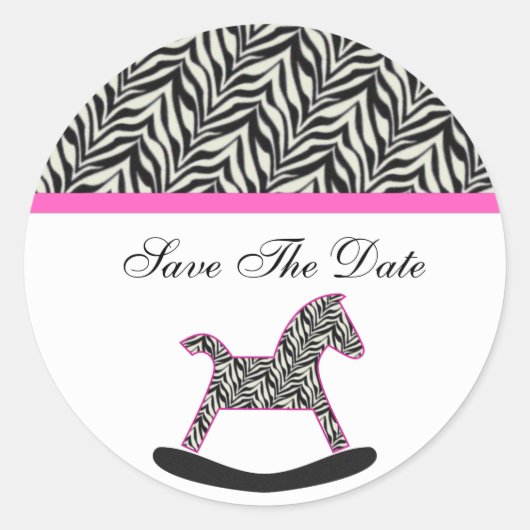 Zebra Rocking Horse Enregistrer Les Stickers Date (Devant)